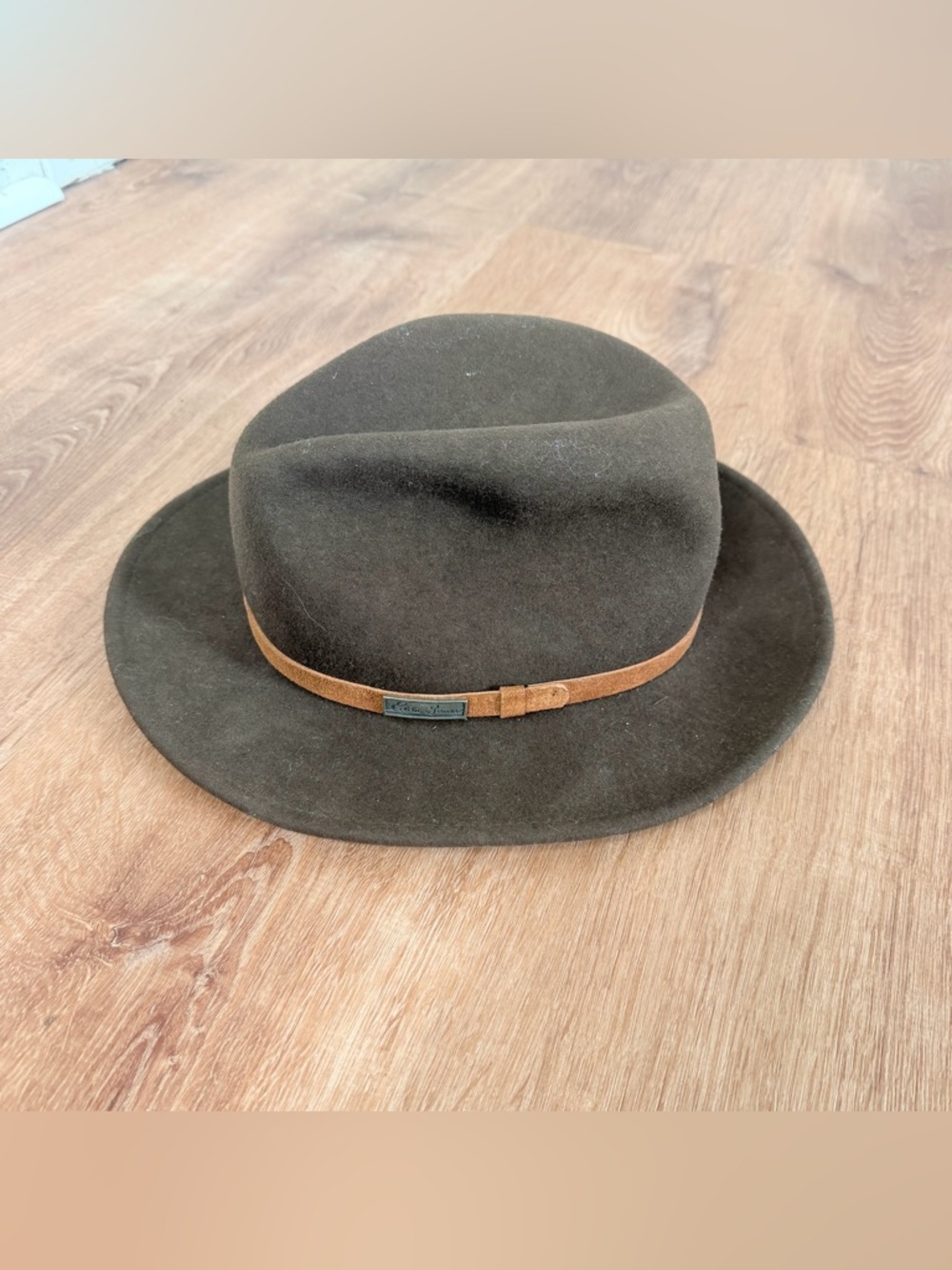 Eddie Bauer Brown wool Fedora with Suede Band - Picture 6 of 6